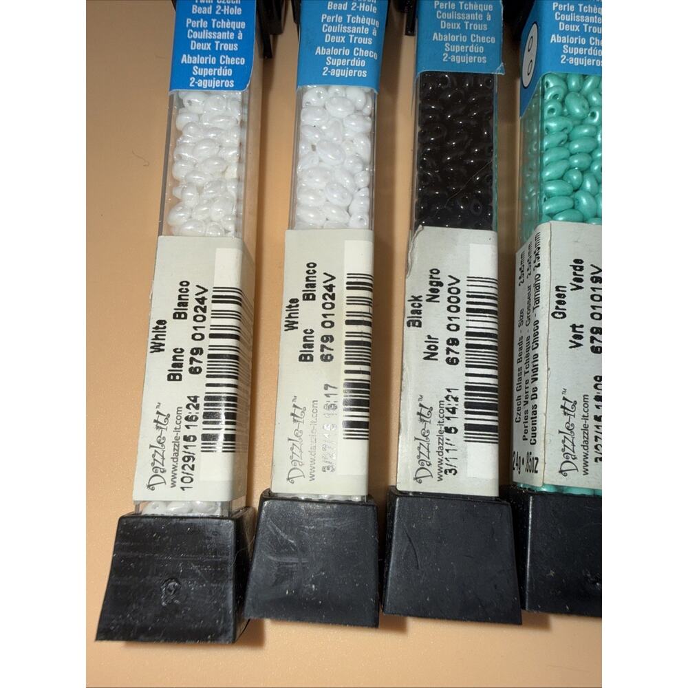 Dazzle-it! Czech Glass Seed Beads Lot Of 6-2.5mm & 6-0 - Picture 2 of 6